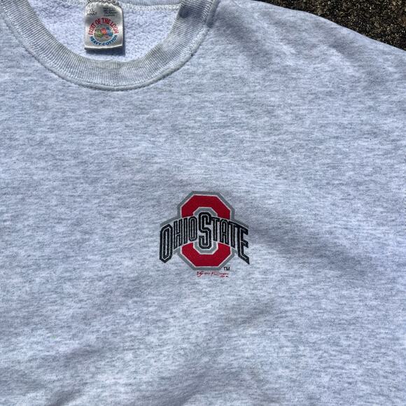 Vintage Heather Grey Ohio State Crewneck Sweatshirt Size XL - Picture 2 of 5